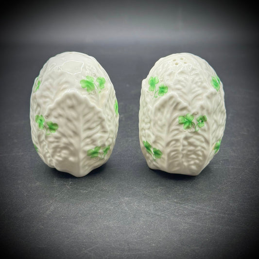 Coalport England Fine Bone China Shamrock Motif S&P Set