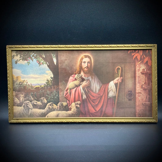 Antique Framed "Jesus Knocking At The Door" Lithograph - Chicago, USA