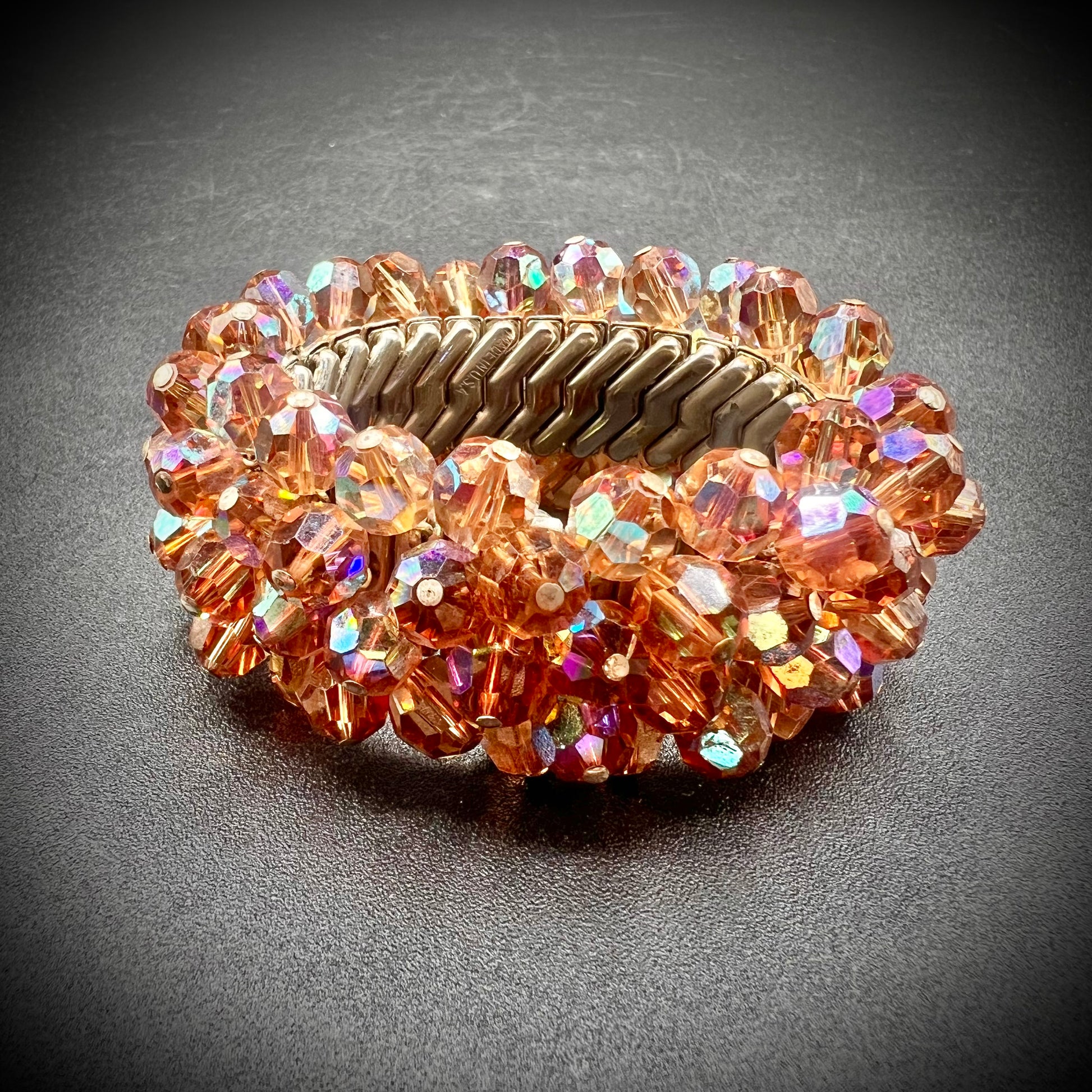 Vintage Expanding Cha-Cha Bracelet - Faux Pearls and Crystal Beads - Ruby  Lane