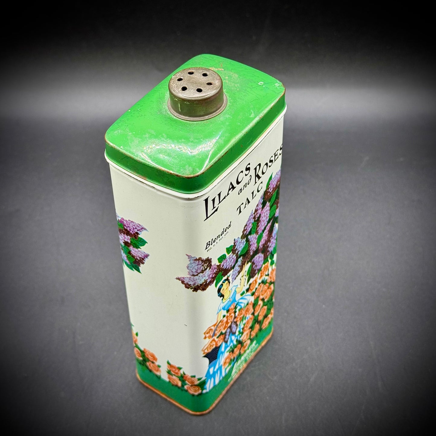 Vintage Lander "Lilacs & Roses” Talc Tin Fifth Ave. New York