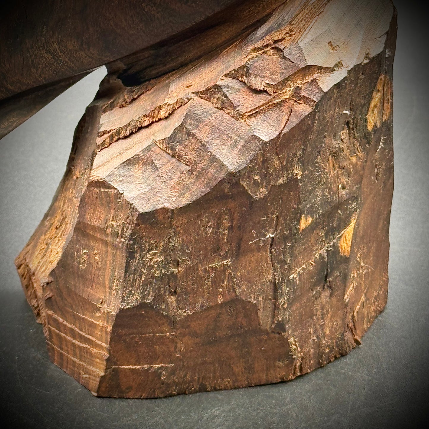 Heavy Carved & Polished Ironwood Owl Statue