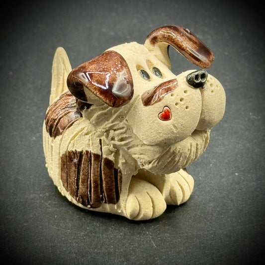 Artist "Pence" Signed Whimsical Small Ceramic Dog Figurine