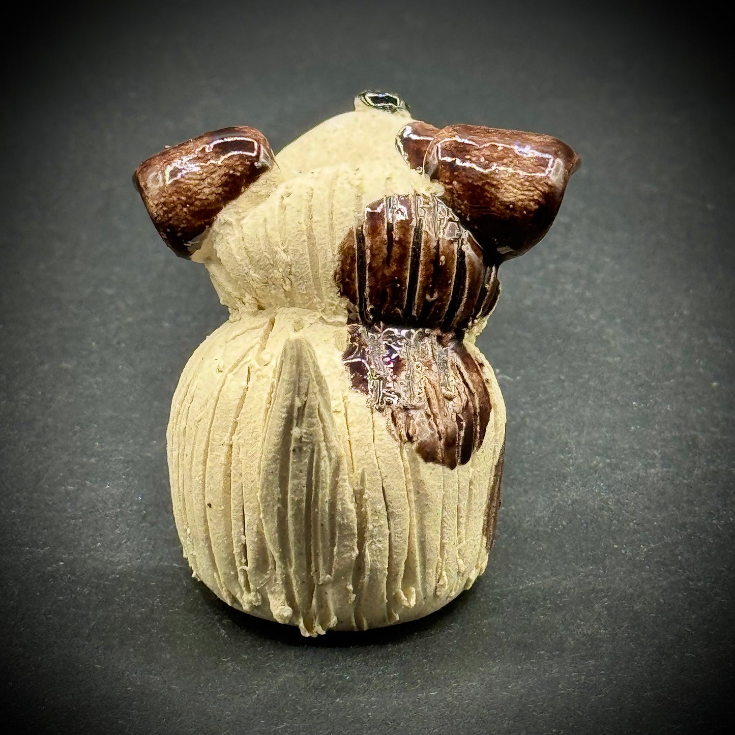 Artist "Pence" Signed Whimsical Small Ceramic Dog Figurine