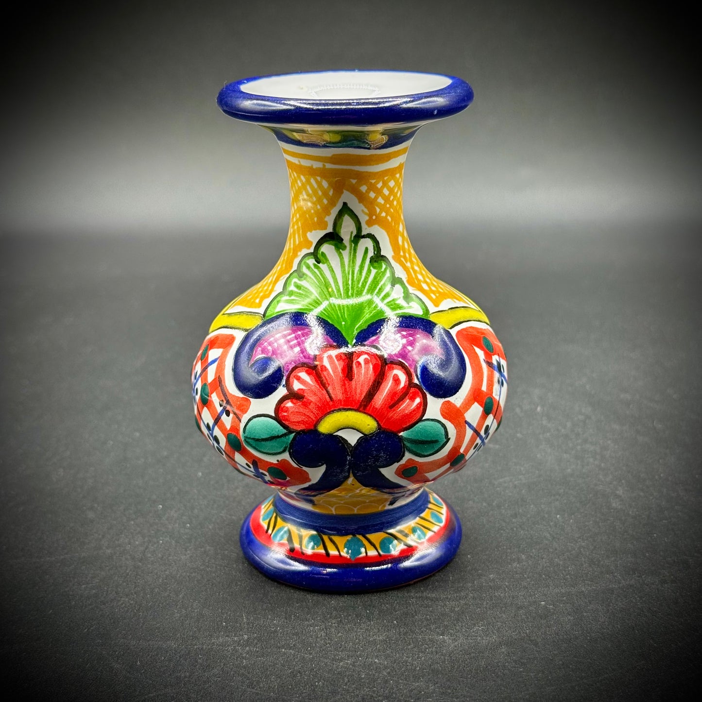Small Artist Signed Mexican Talavera Vase