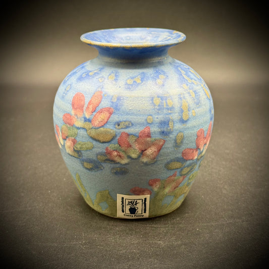 Artist Carol Wynne Morris Conwy Pottery Monet Water Lilies Vase Made in Wales