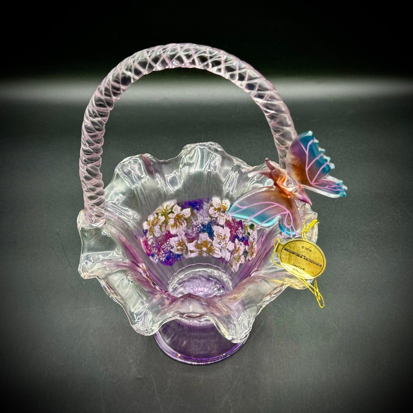 Bradford Exchange Lena Liu "Amethyst Vision" Art Glass w/Orig. Tag