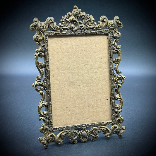 Vintage Gold Tone Metal Picture Frame Made in Italy