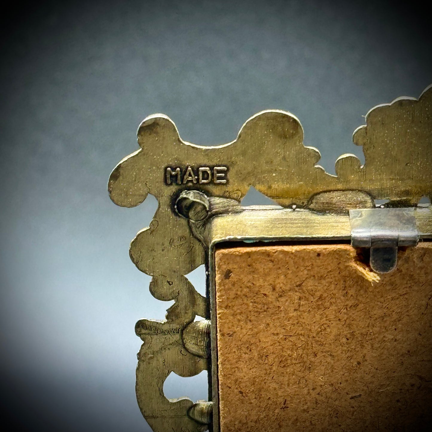 Vintage Gold Tone Metal Picture Frame Made in Italy