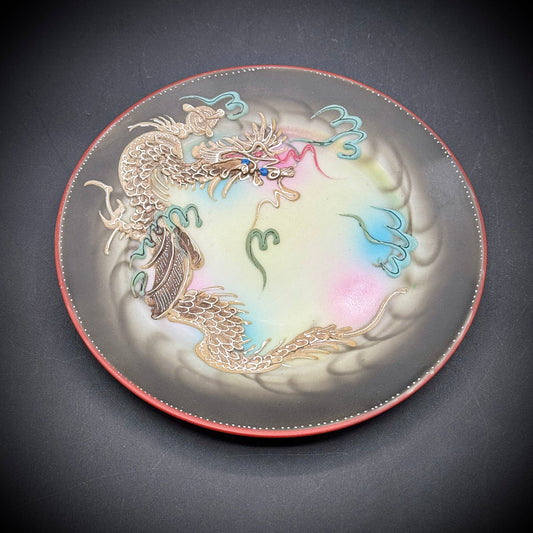 Vintage Saji Moriage Dragonware Plate Made in Japan