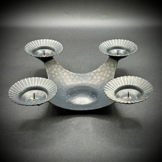 Vintage Black Iron Brutalist Candle Holder Made in West Germany
