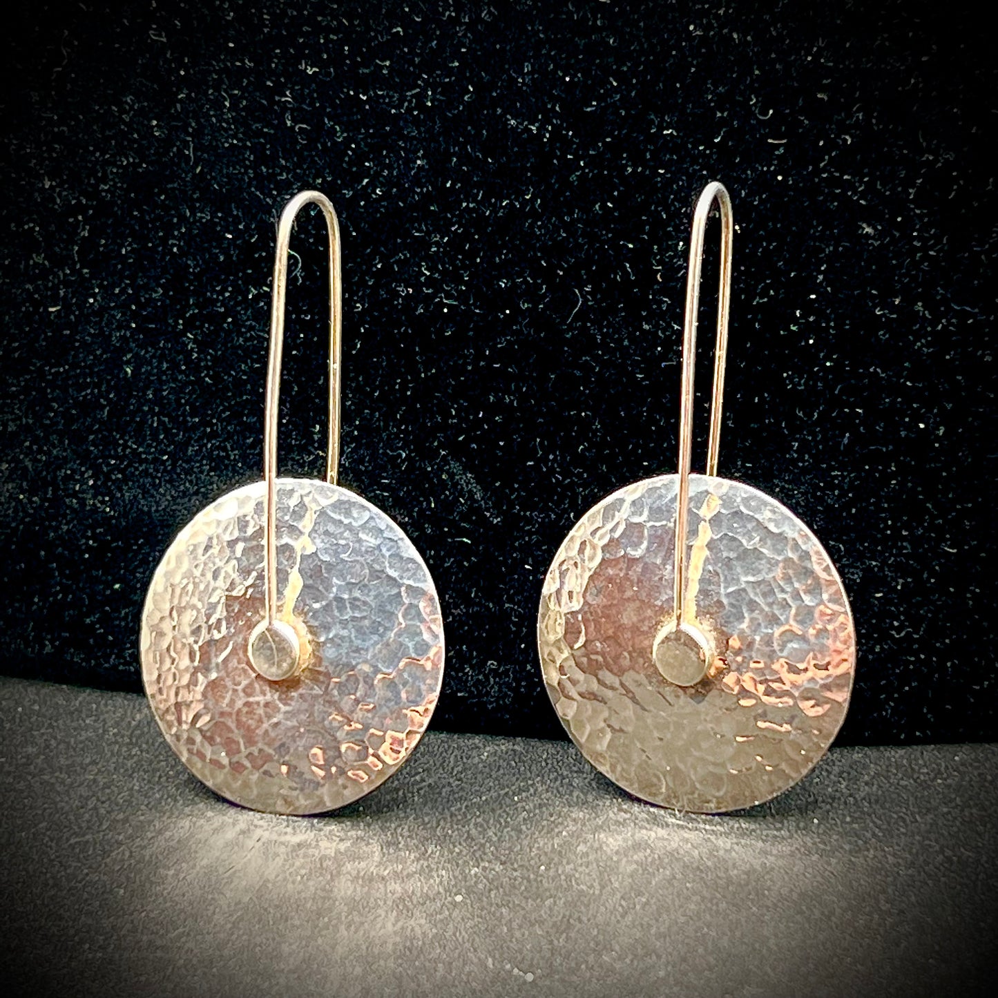 Silpada Sterling Silver Hammered Disk Threader Earrings