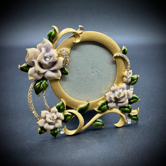 Vintage Enamel & Crystal Ashleigh Manor Corsage Fancy Frame