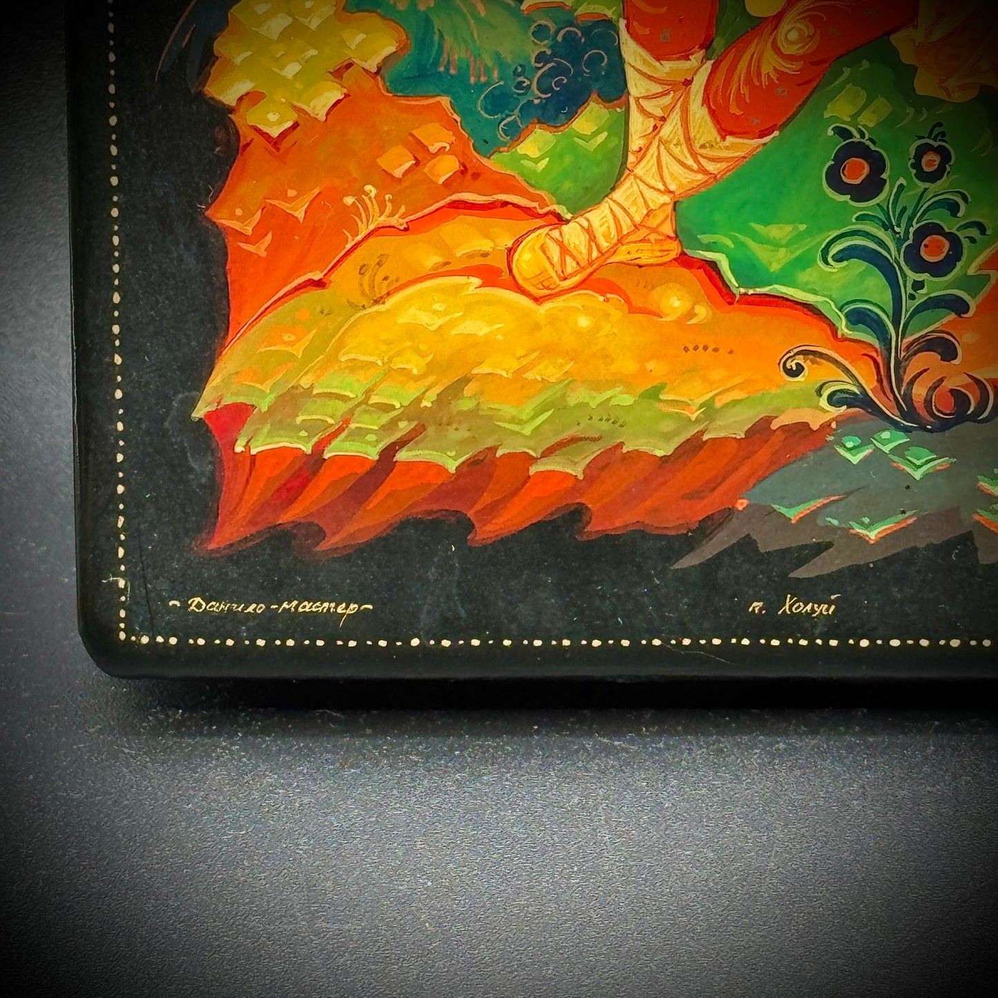 RARE Antique Russian Hand Painted Lacquer Box