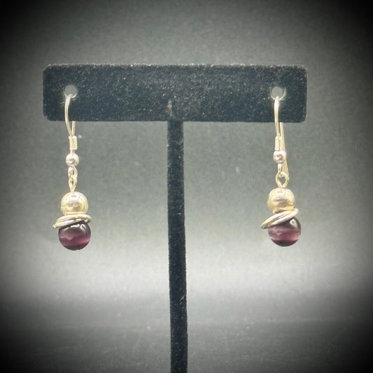 Sterling Silver Modernist Dangle Sphere Earrings