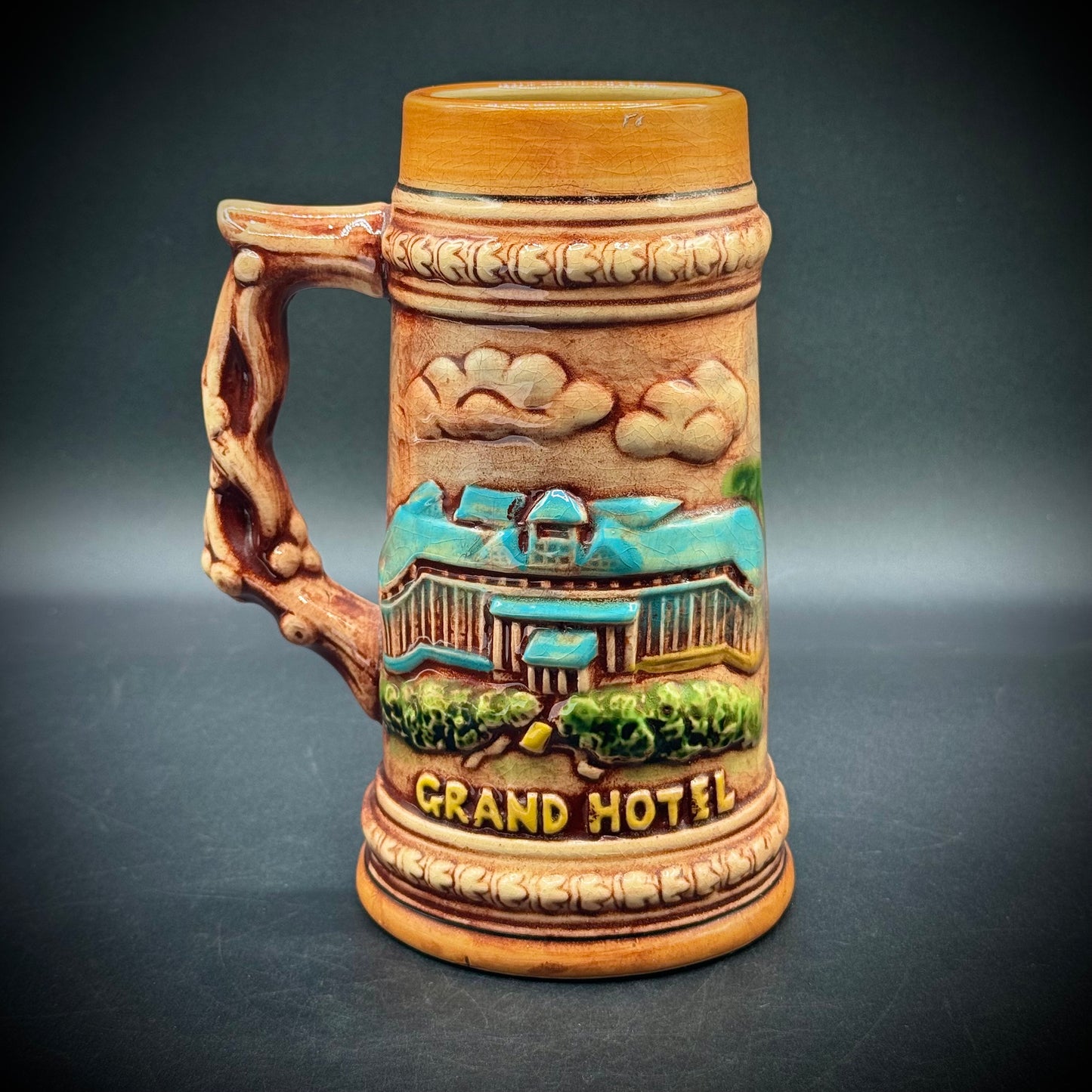 Vintage MCM Grand Hotel Mackinac Island Painted Stein