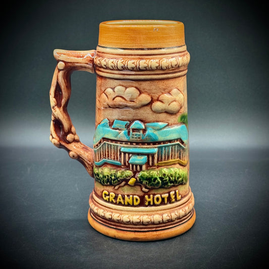 Vintage MCM Grand Hotel Mackinac Island Painted Stein