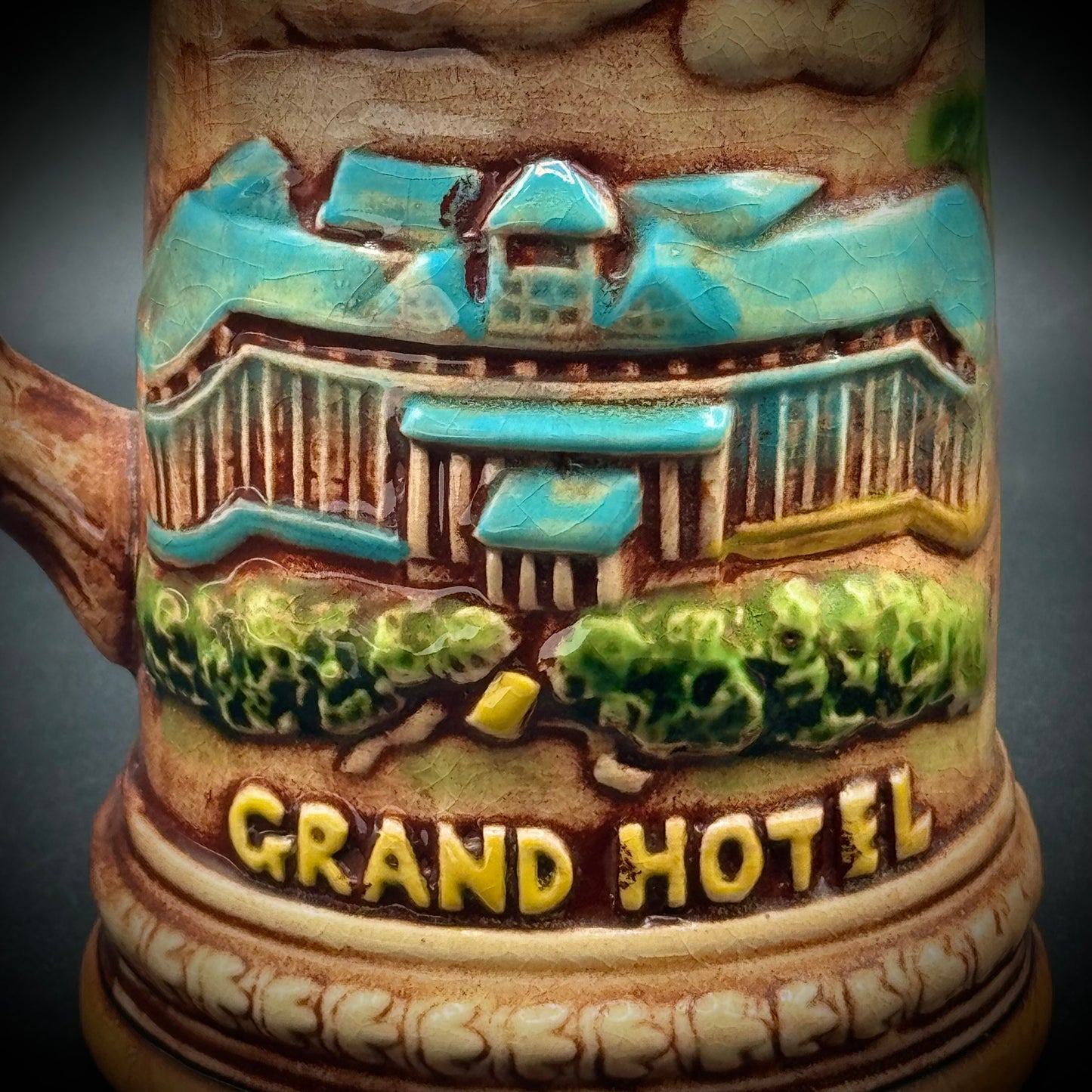 Vintage MCM Grand Hotel Mackinac Island Painted Stein