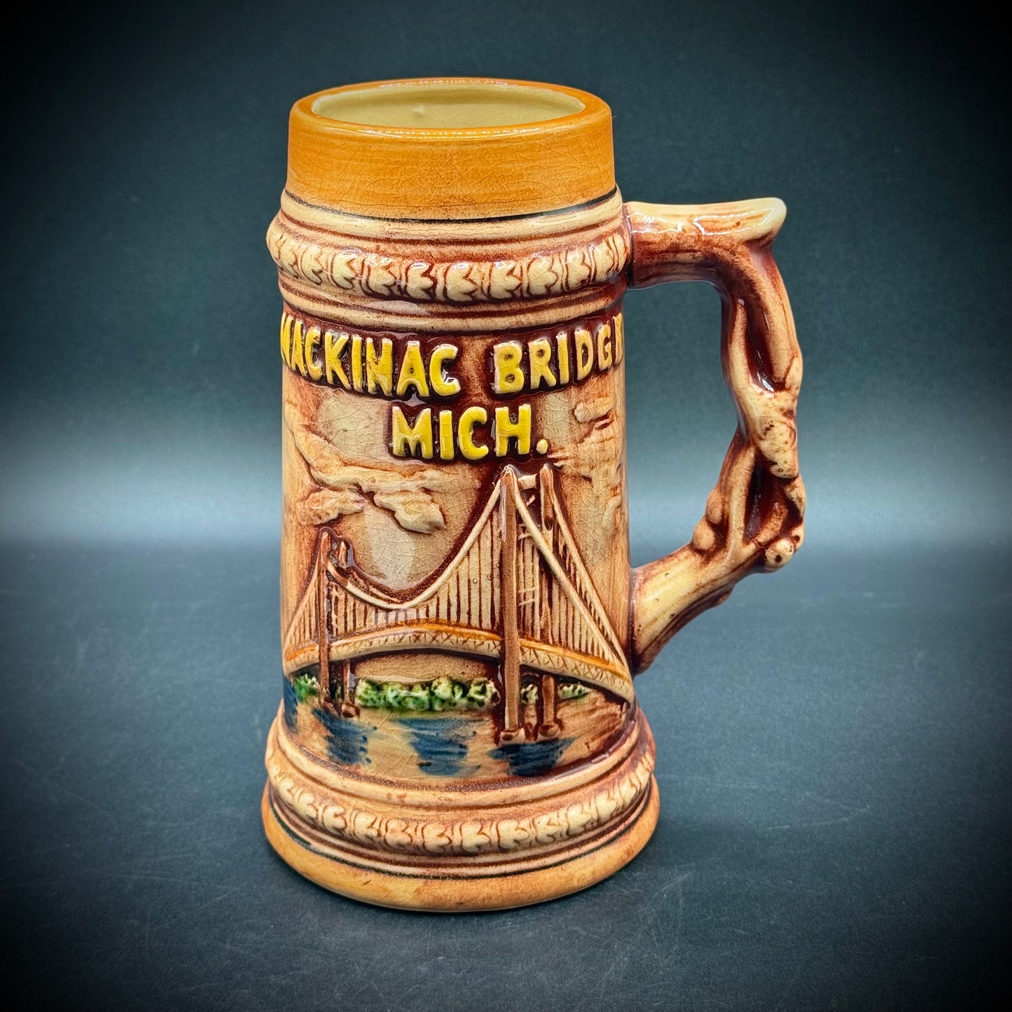 Vintage MCM Grand Hotel Mackinac Island Painted Stein