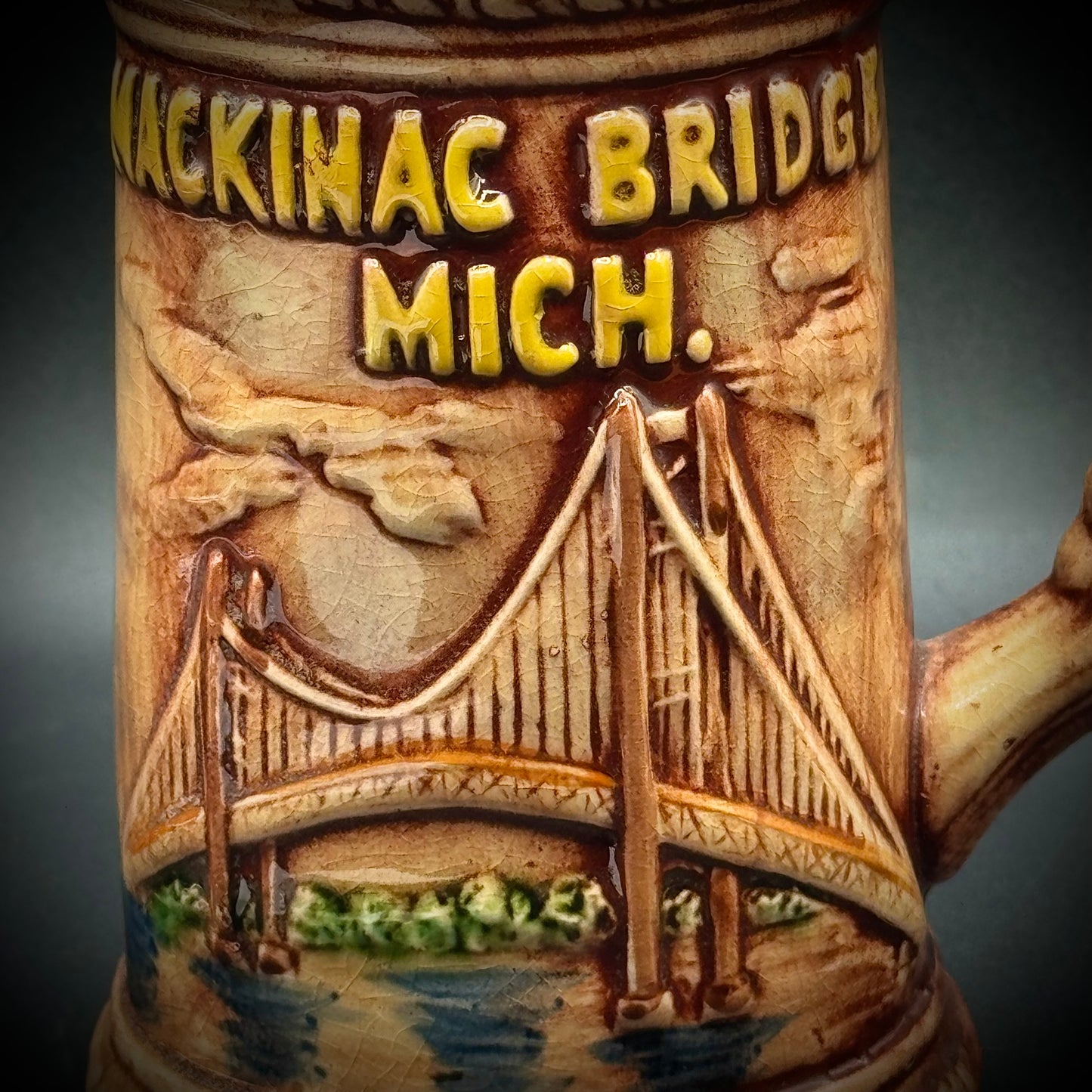 Vintage MCM Grand Hotel Mackinac Island Painted Stein