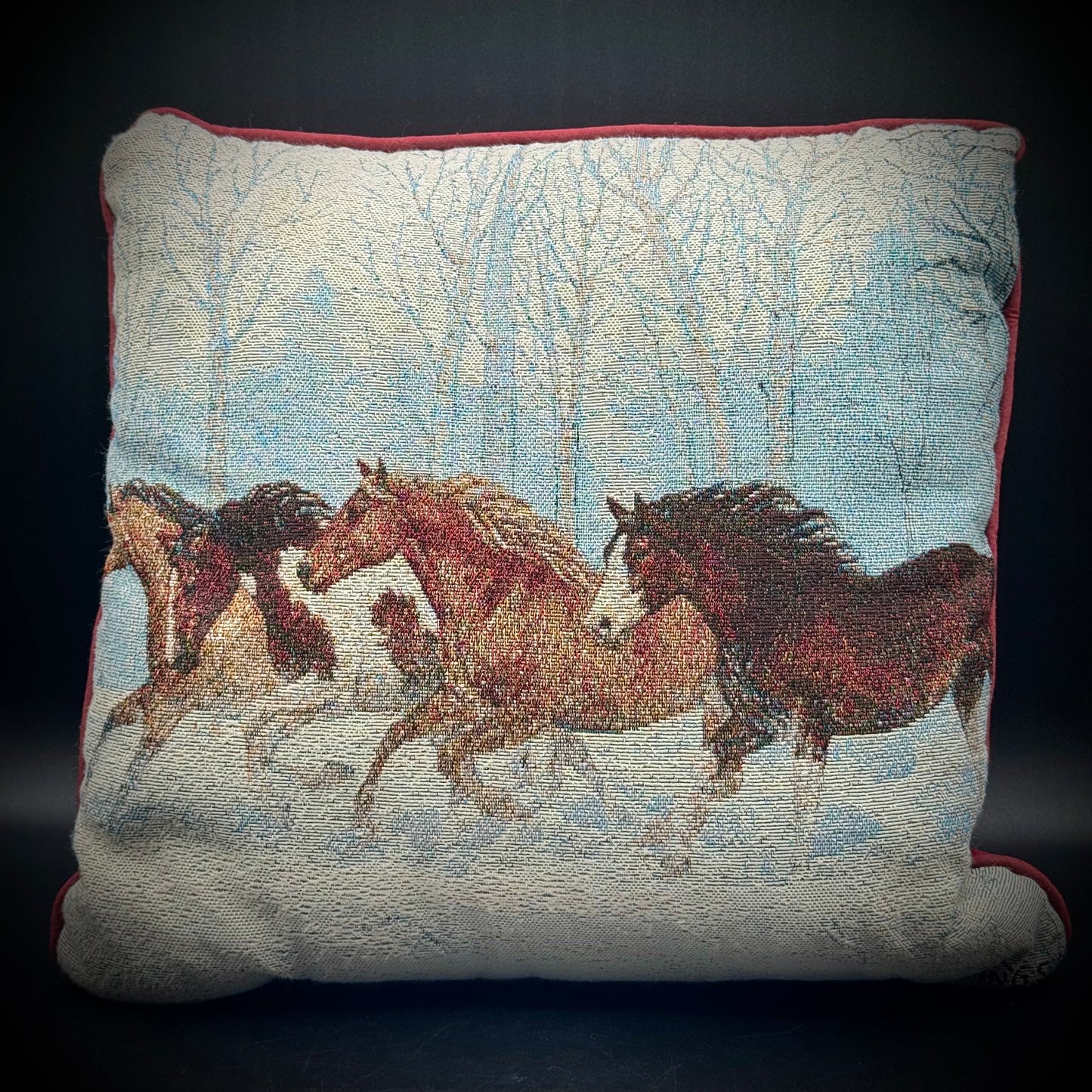 Needlepoint Horse Pillow by Artist C. Cummings