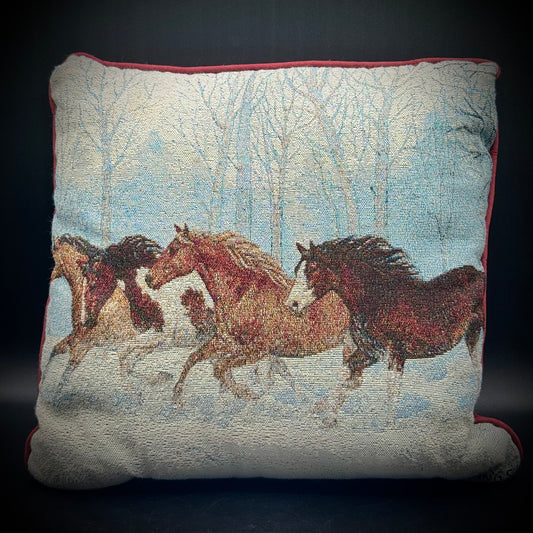 Needlepoint Horse Pillow by Artist C. Cummings