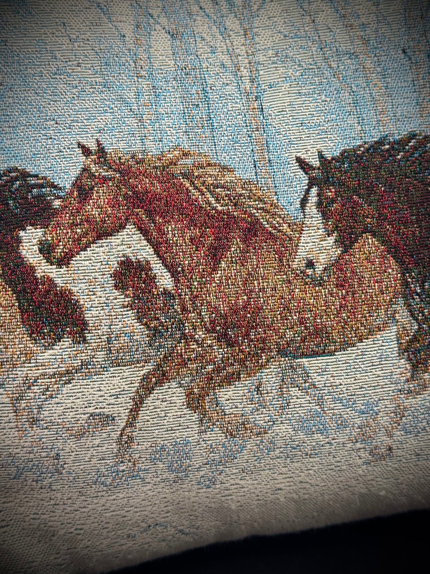 Needlepoint Horse Pillow by Artist C. Cummings