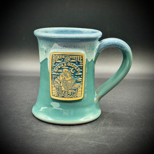 Deneen Pottery Mermaid Motif Drip Glaze Coffee Mug