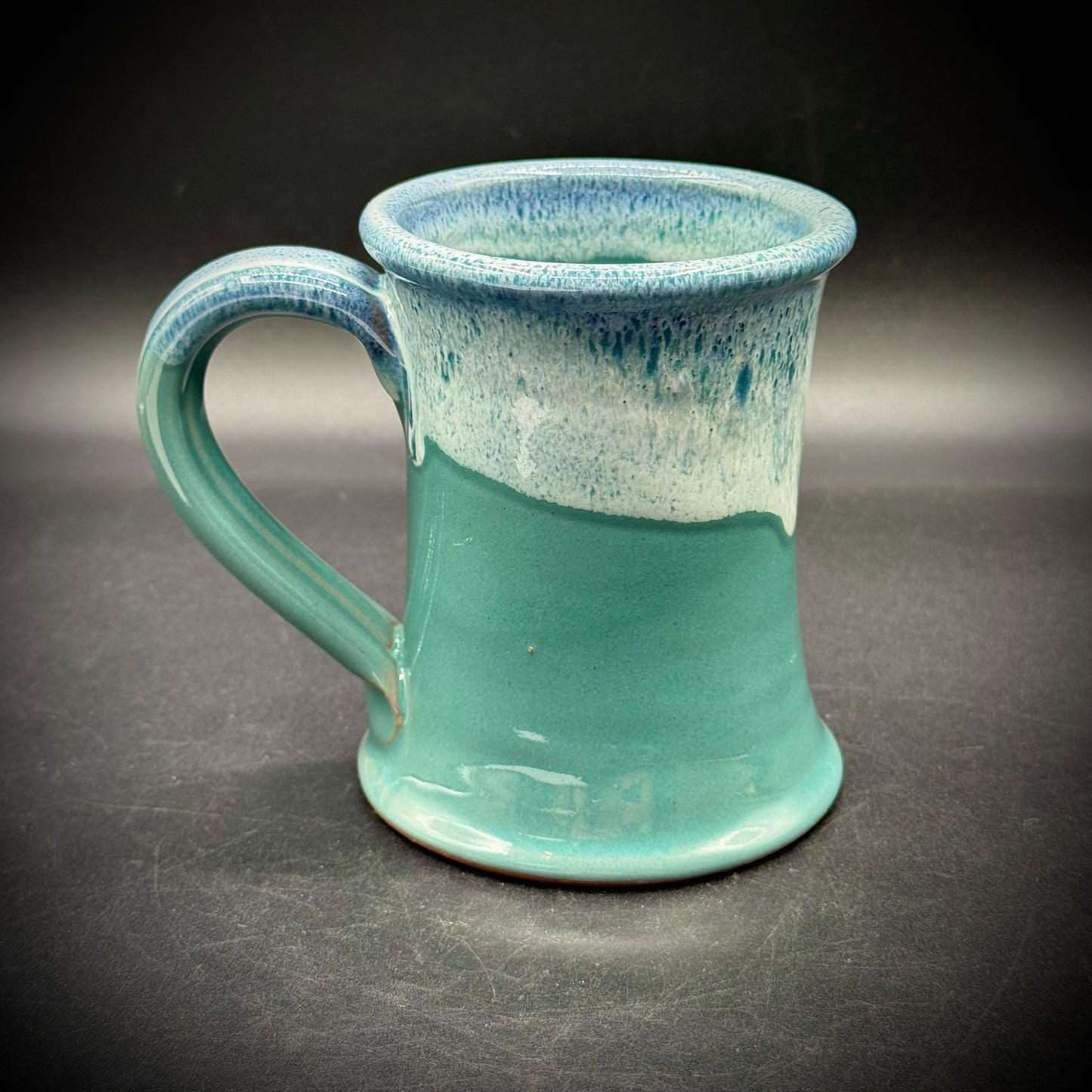 Deneen Pottery Mermaid Motif Drip Glaze Coffee Mug