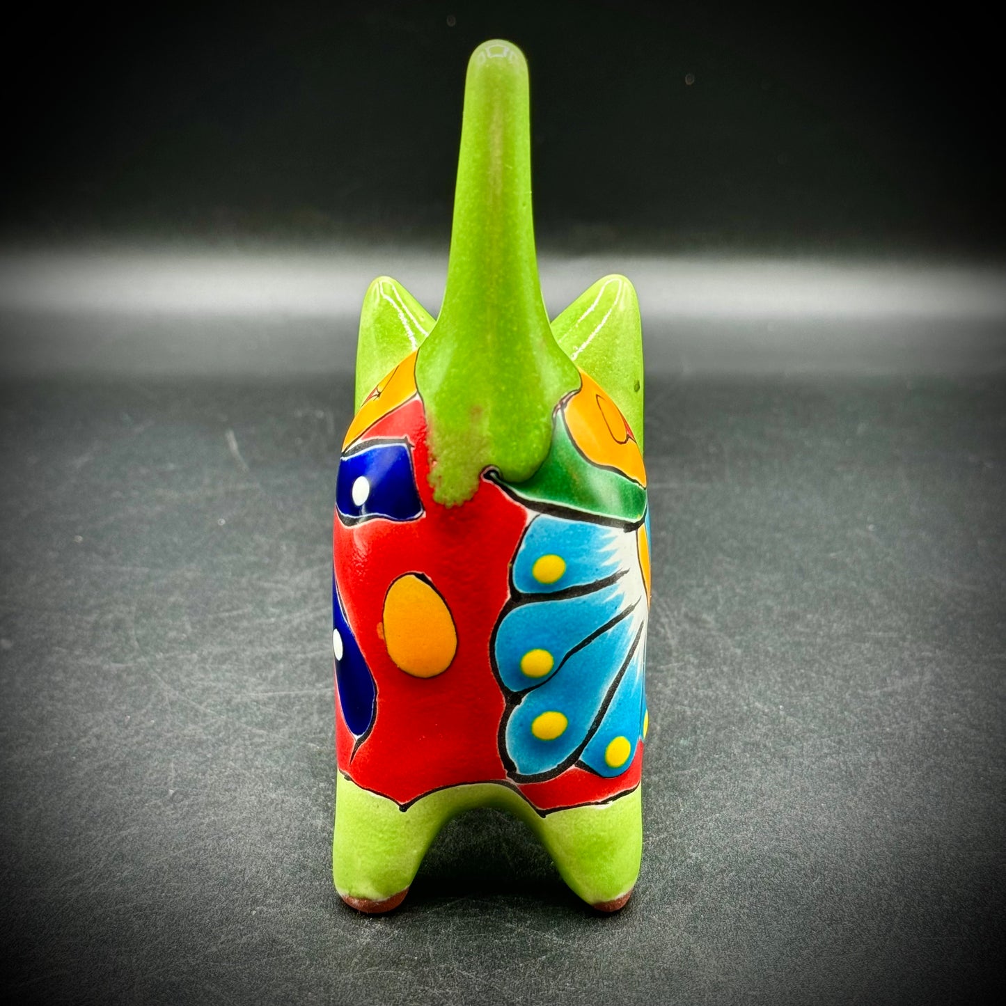 Artisan Made Talavera Pottery Tail Up Cat Figurine