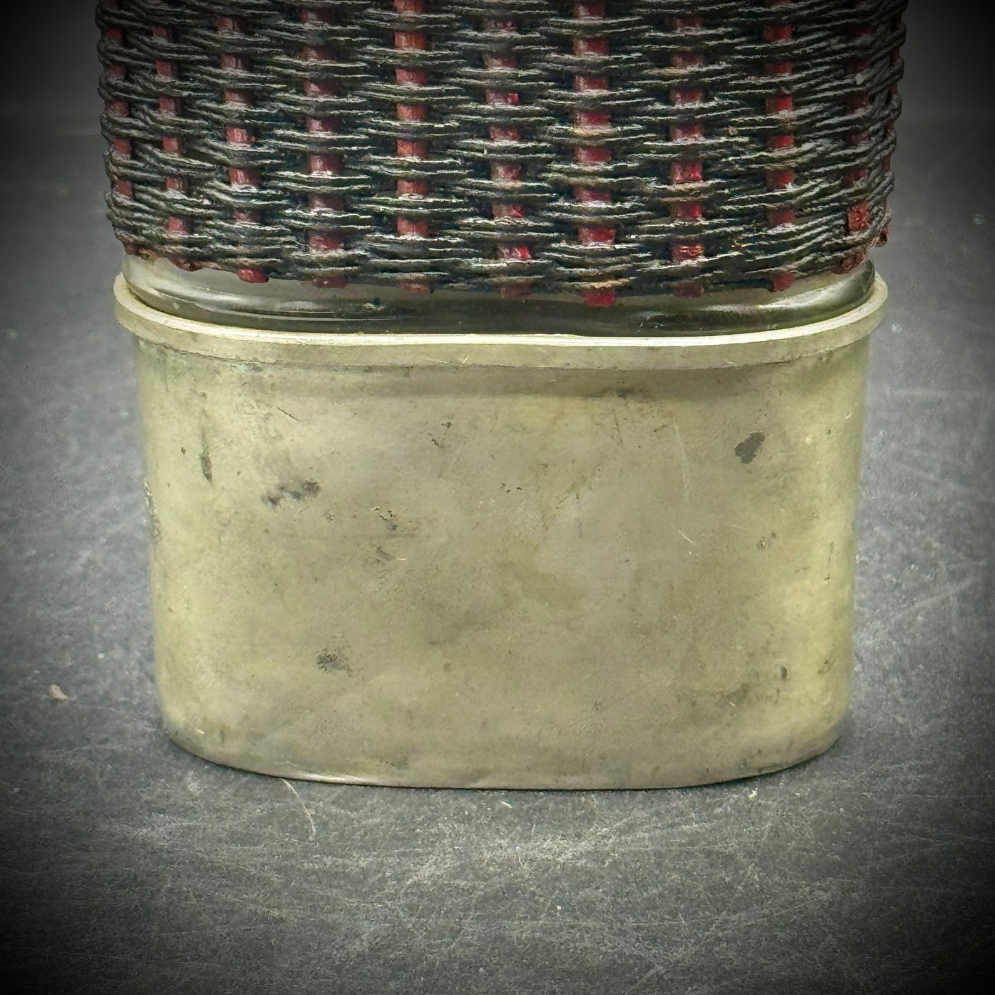 Antique Victorian British Military Officer's Flask with Wicker Weave