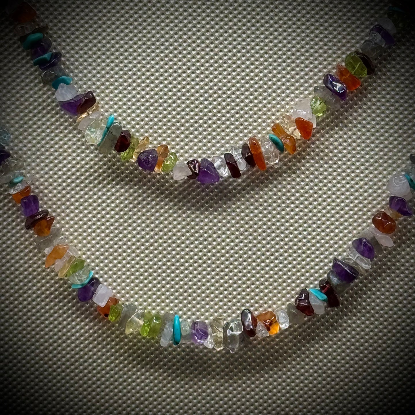 Long Multi-Gemstone Necklace with .925 Clasp