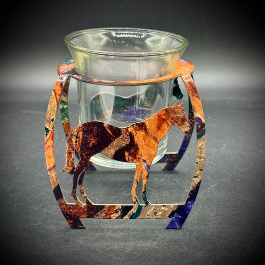 Metal & Glass Horse Votive #1