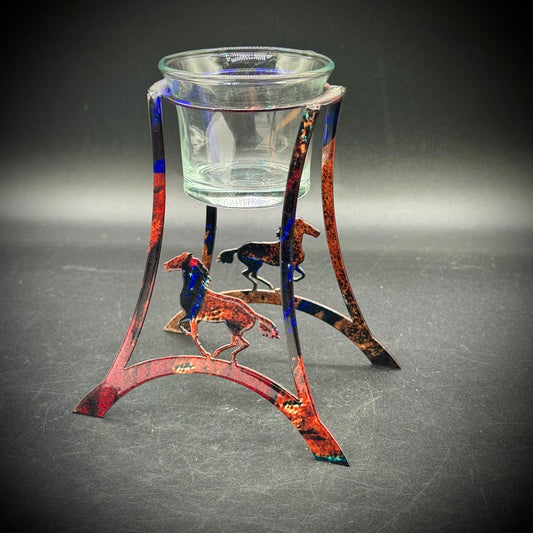 Metal & Glass Horse Votive #2