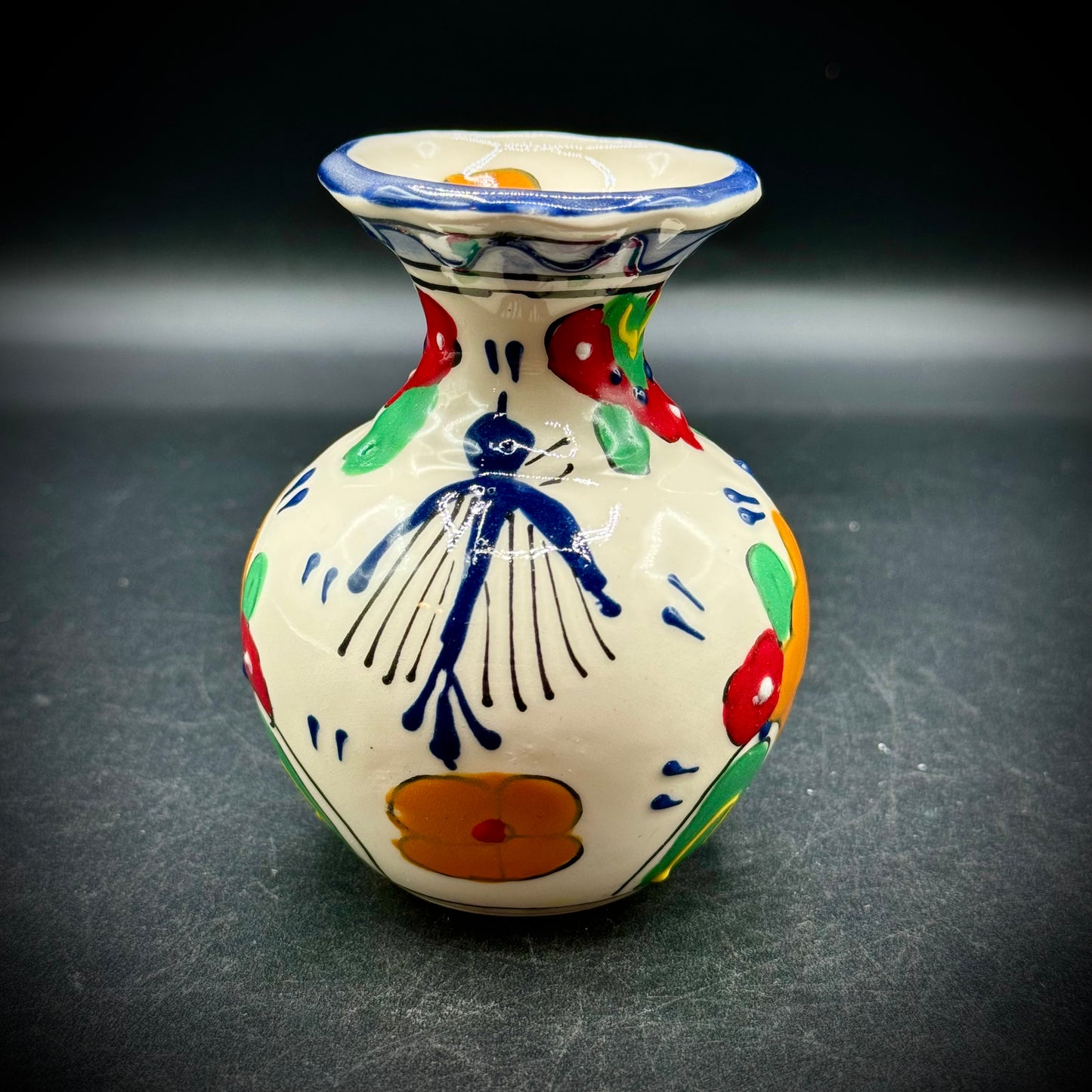 Artisan Talavera Pottery Vase Signed