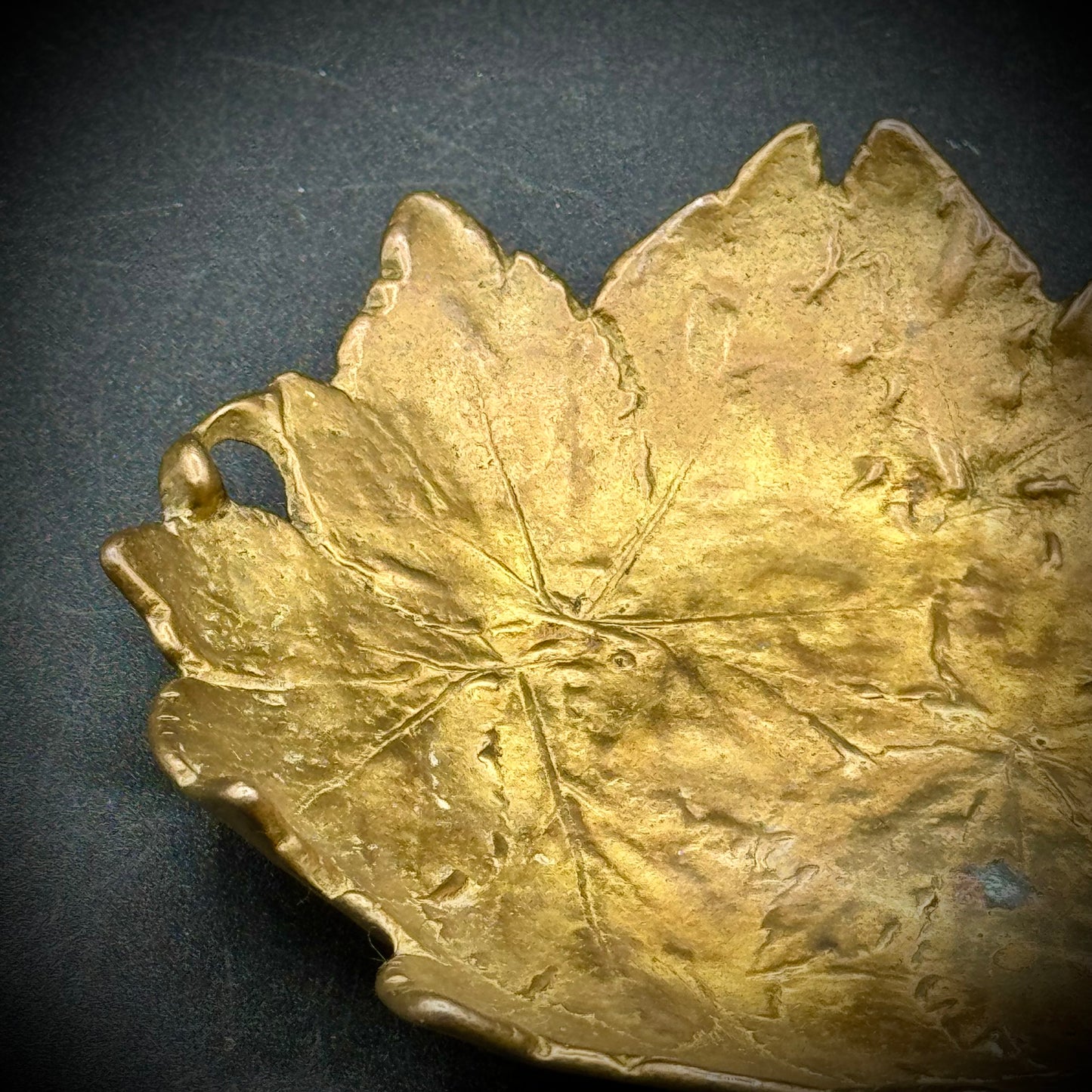 Vintage Buttercup by Cambron Brass Leaf Dish