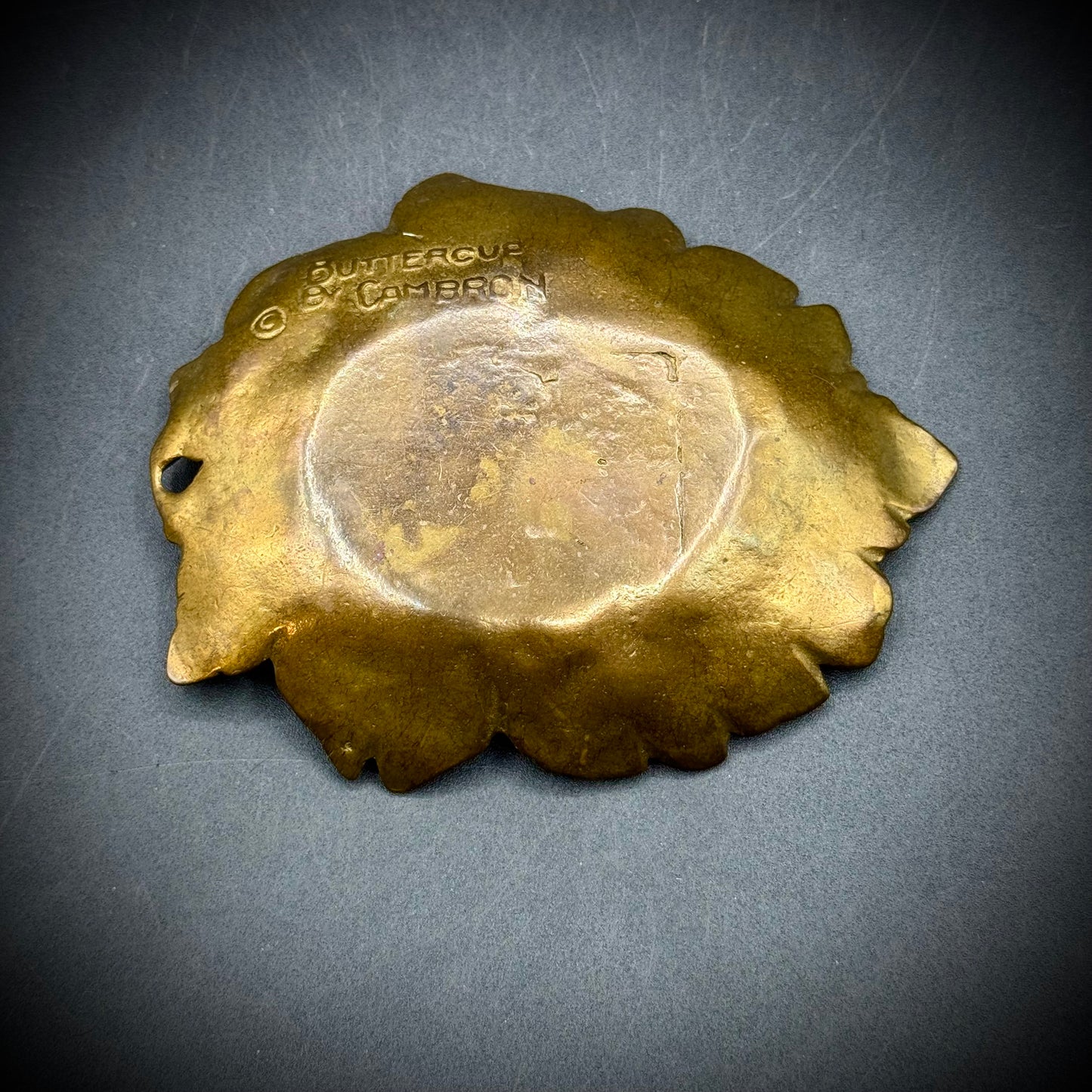 Vintage Buttercup by Cambron Brass Leaf Dish
