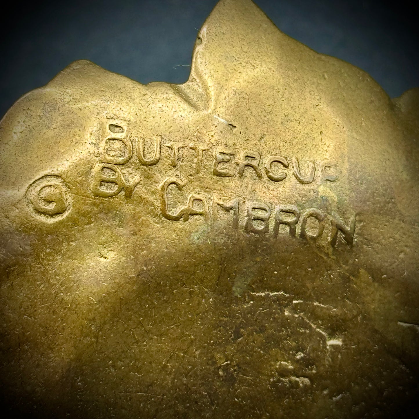 Vintage Buttercup by Cambron Brass Leaf Dish