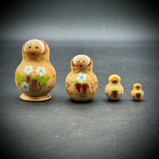 Vintage Artist Signed Russian Nesting Doll Set
