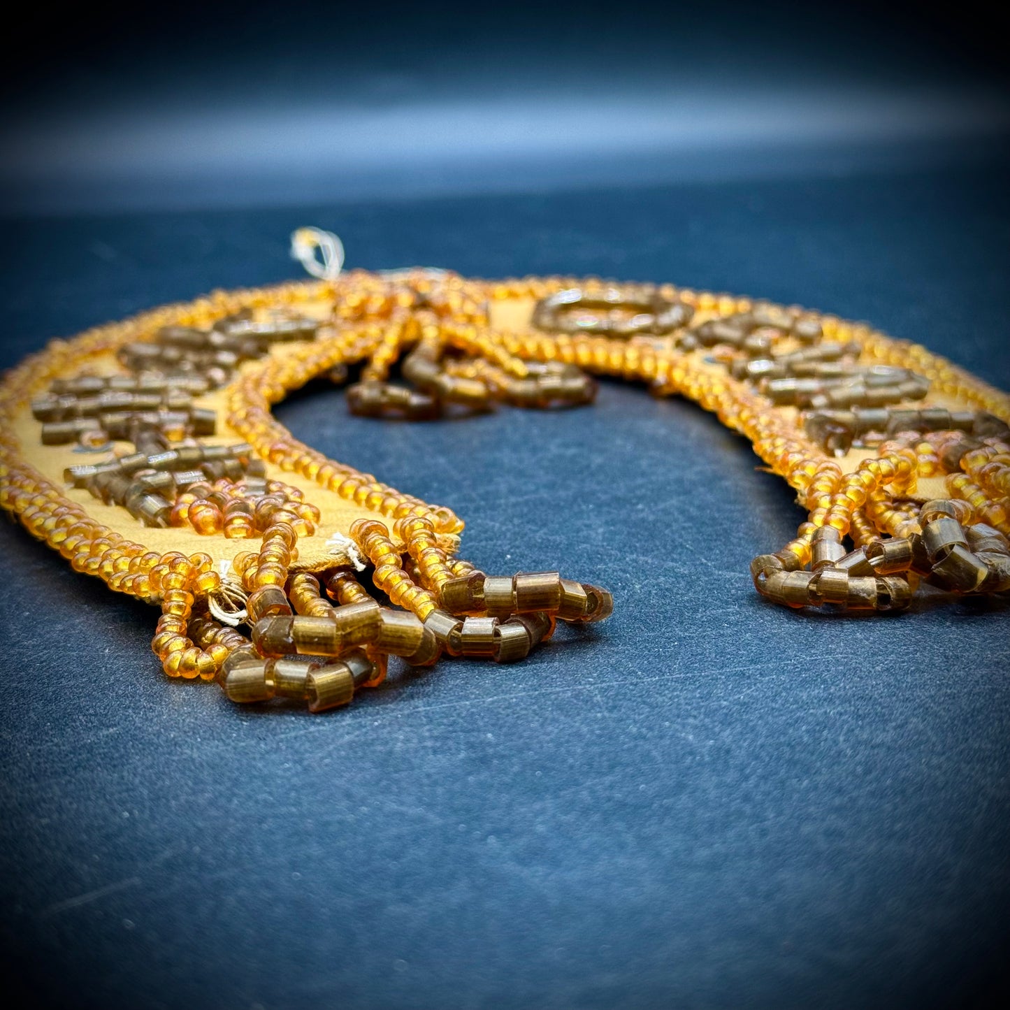 Antique Silk Beaded Hanging Horseshoe "Think of Me"