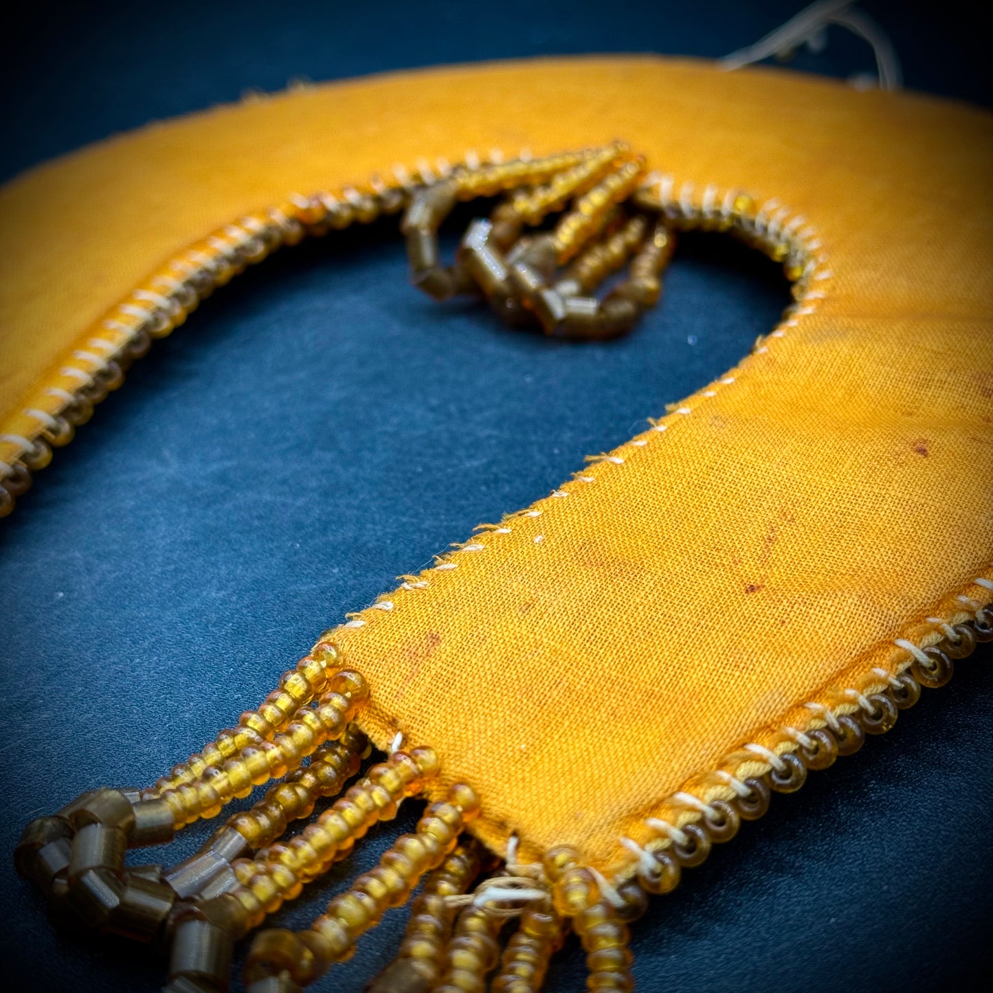 Antique Silk Beaded Hanging Horseshoe "Think of Me"