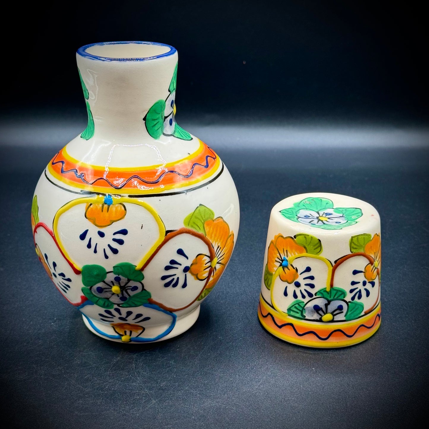 Artisan Made Mexican Talavera Pottery Tumble Up