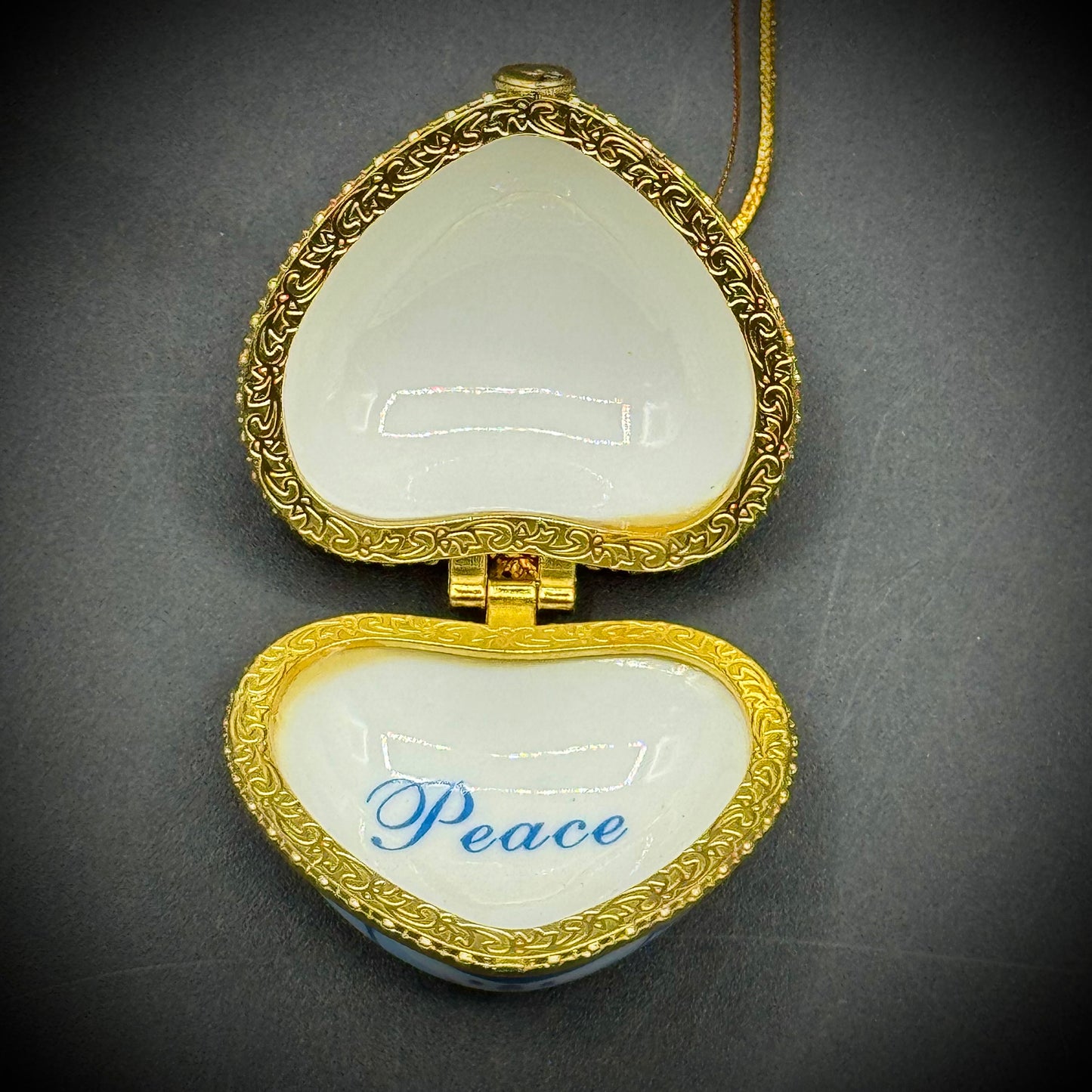 Designer Valerie Parr Hill Hanging Heart Trinket Box with Secret Message