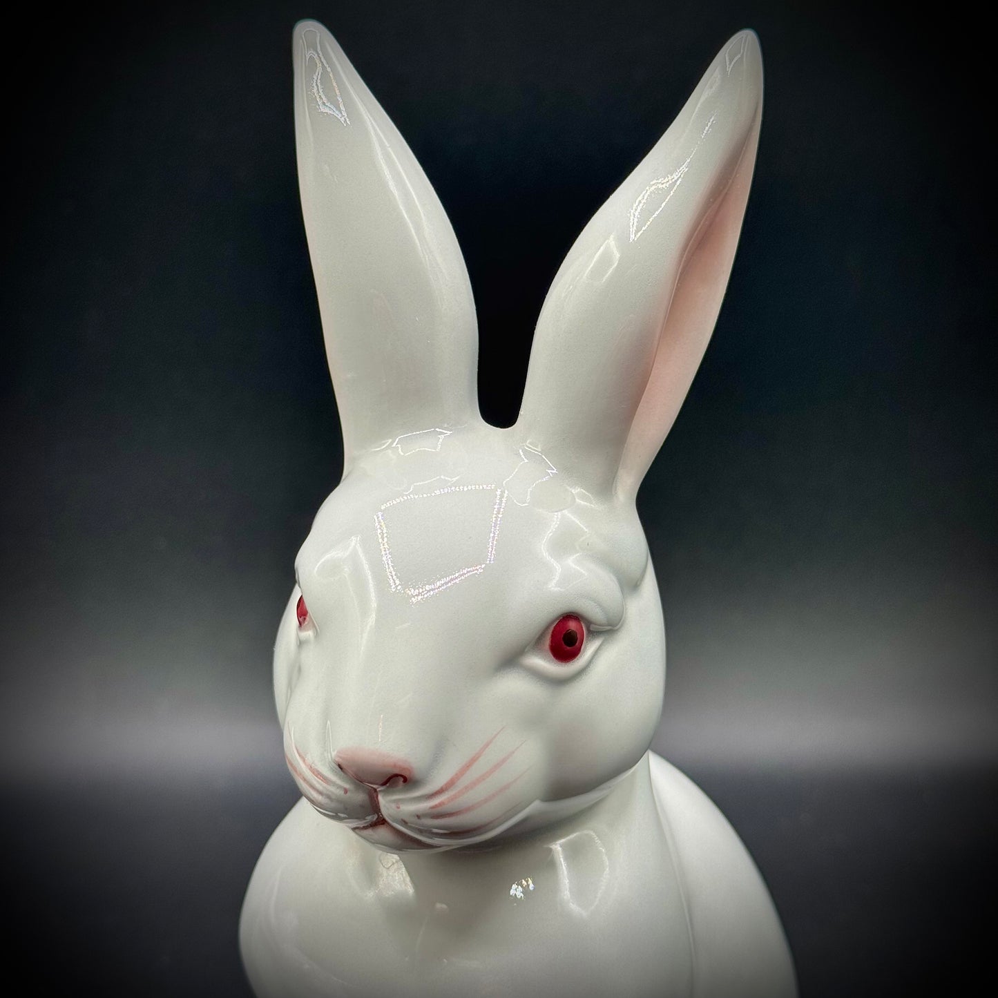 Pair of Vintage 1975 Hand Painted Fitz & Floyd Rabbit Figurines