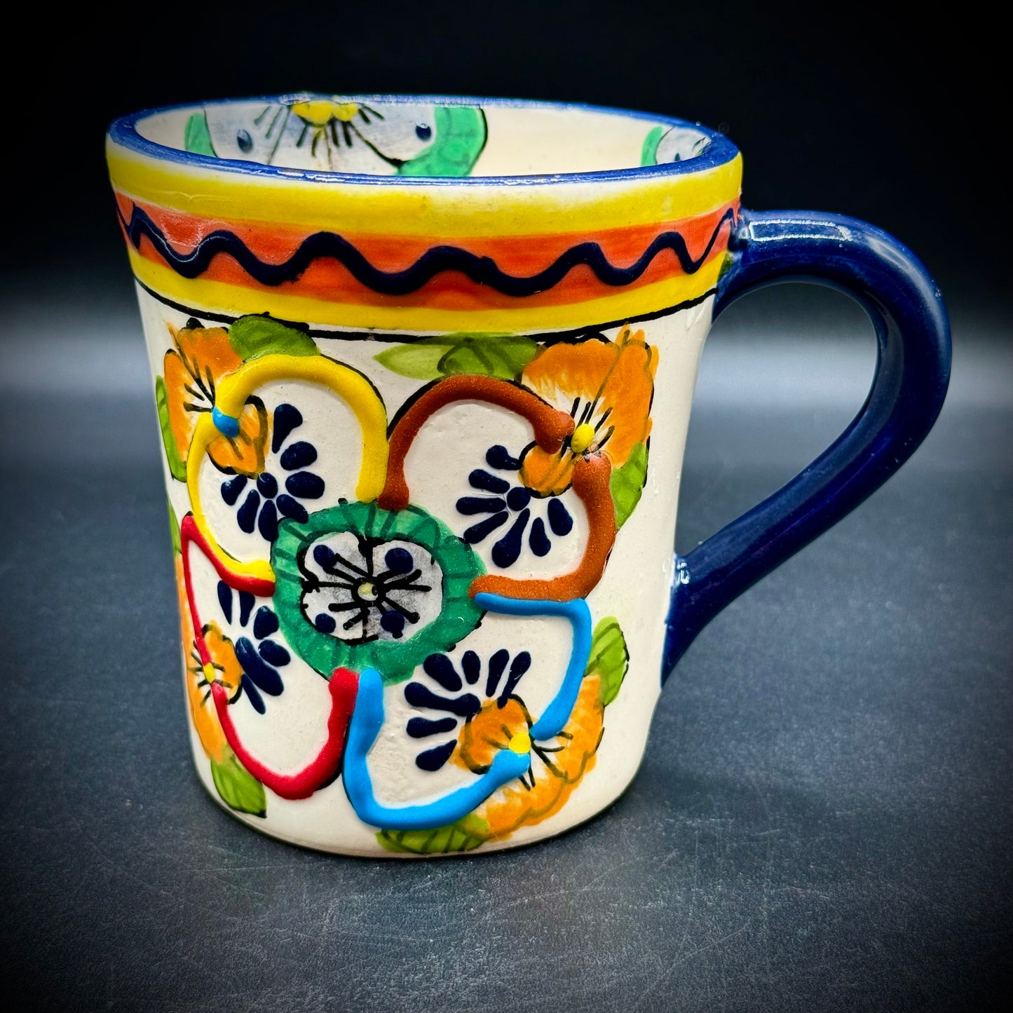 Colorful Mexican Talavera Pottery Mug Lead Free