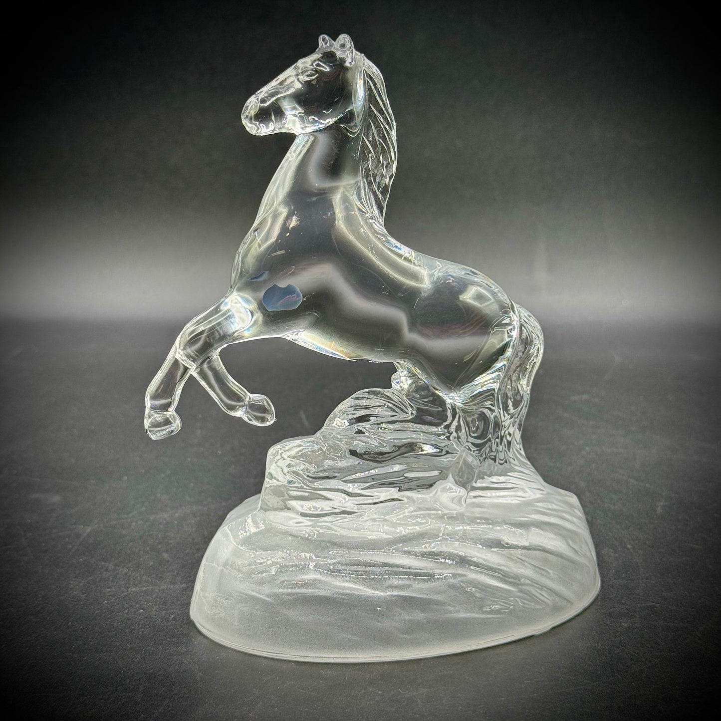 Vintage Cristal d'Arques Glass Horse Sculpture