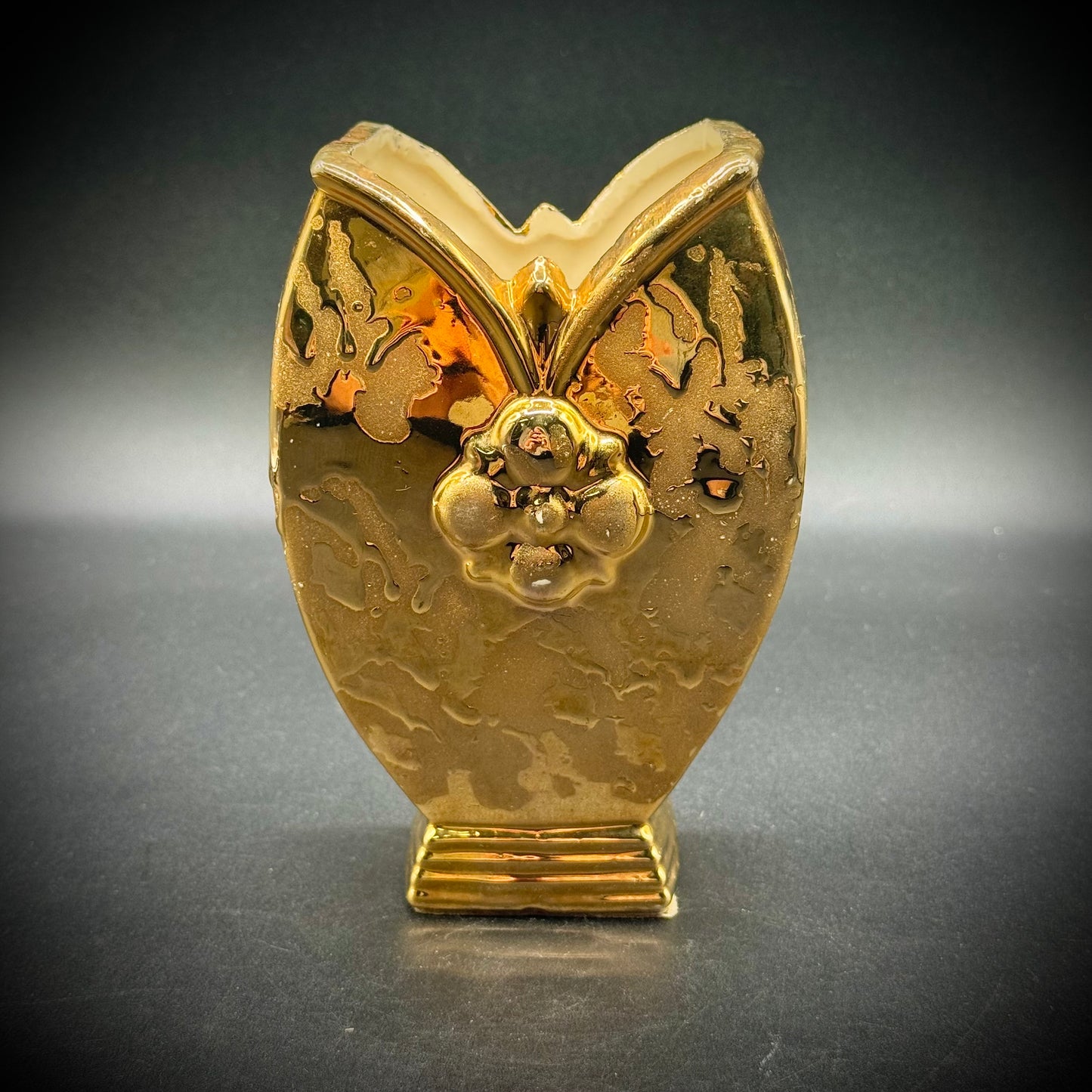 Vintage Weeping Gold Flower Vase