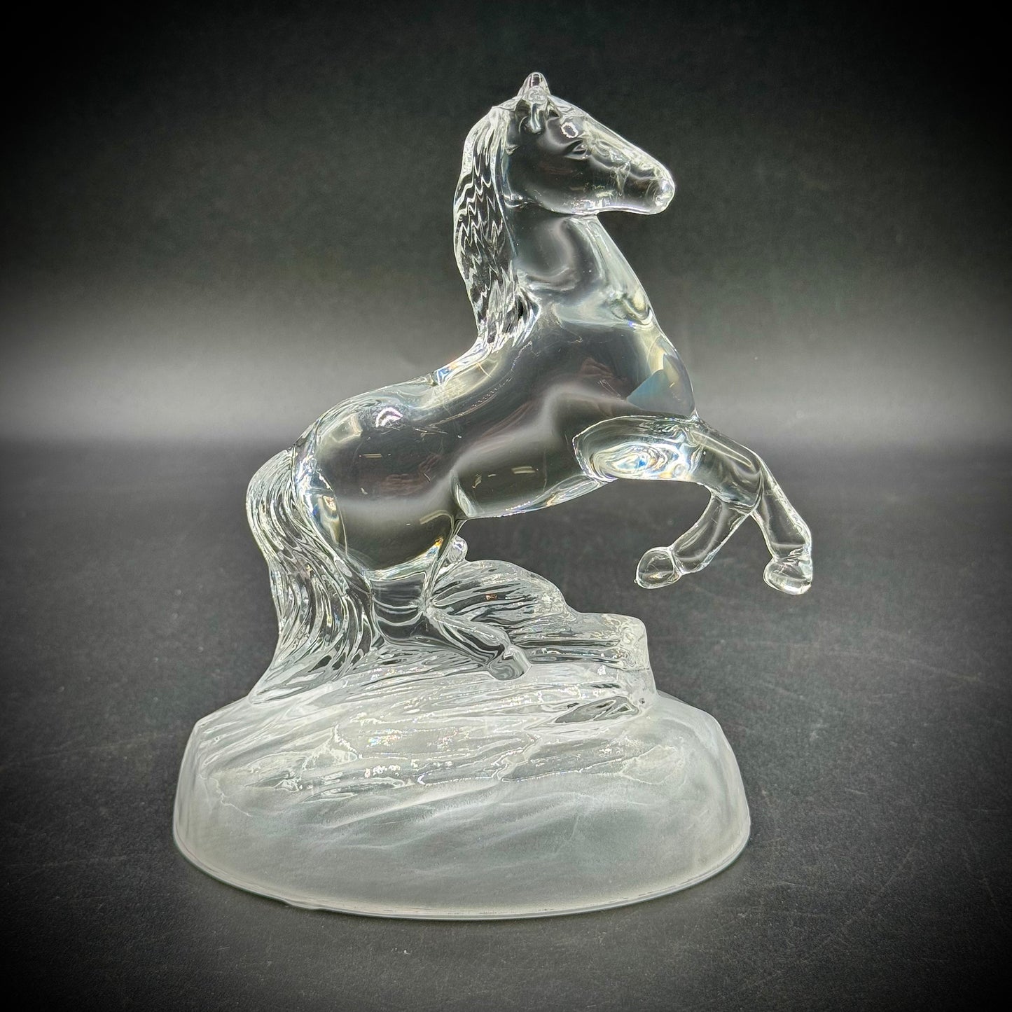 Vintage Cristal d'Arques Glass Horse Sculpture