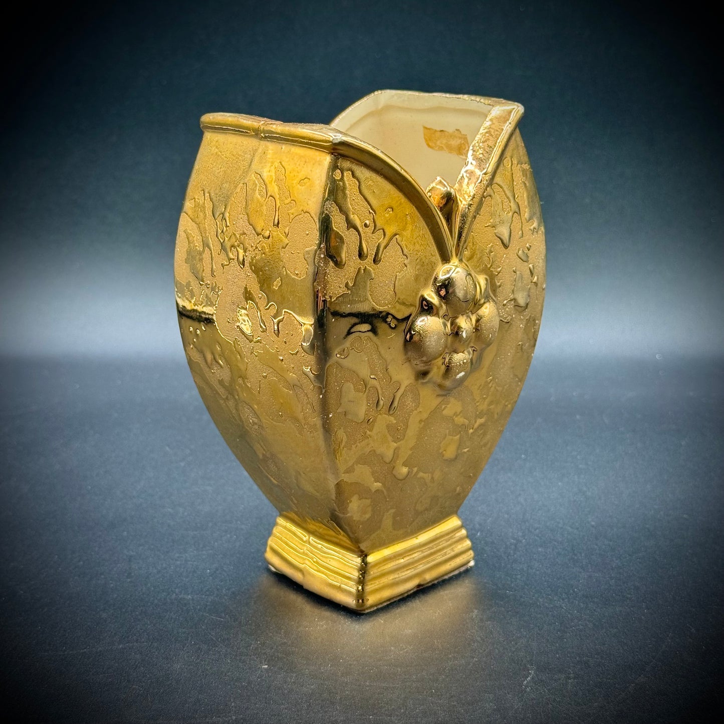 Vintage Weeping Gold Flower Vase