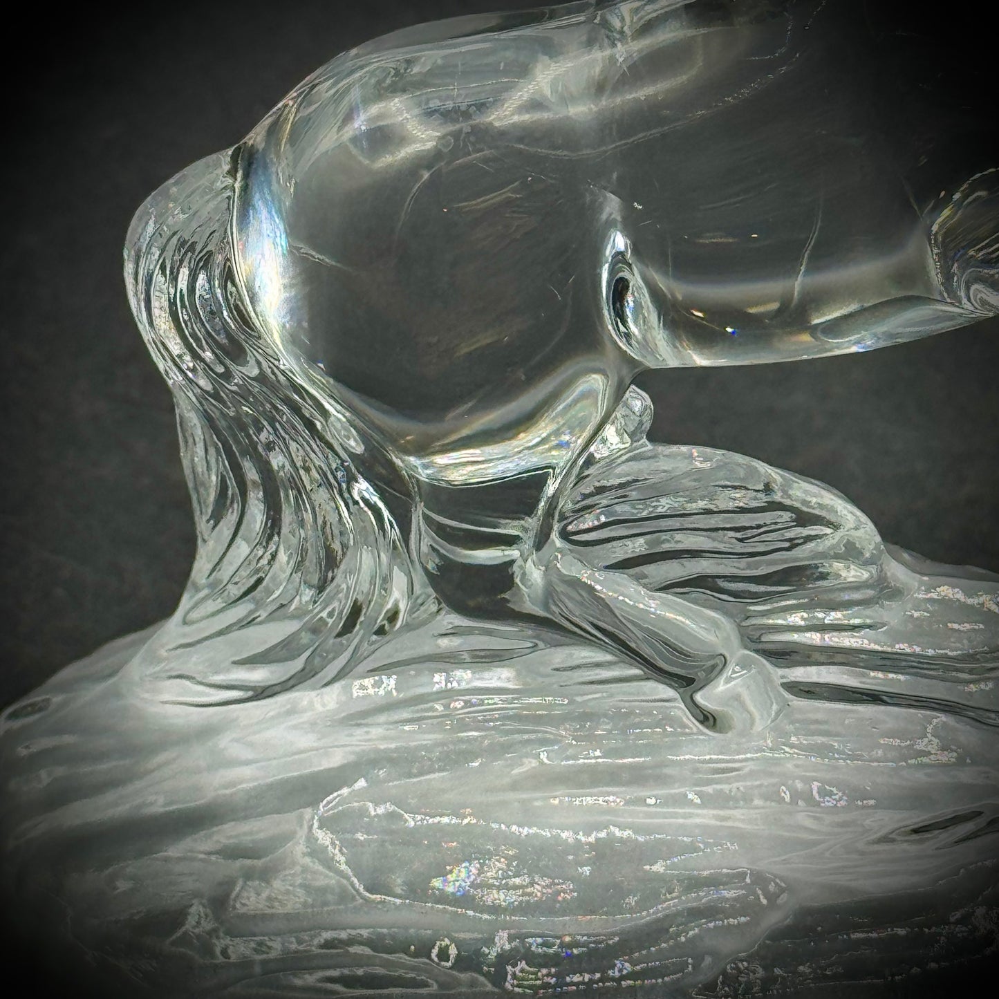 Vintage Cristal d'Arques Glass Horse Sculpture