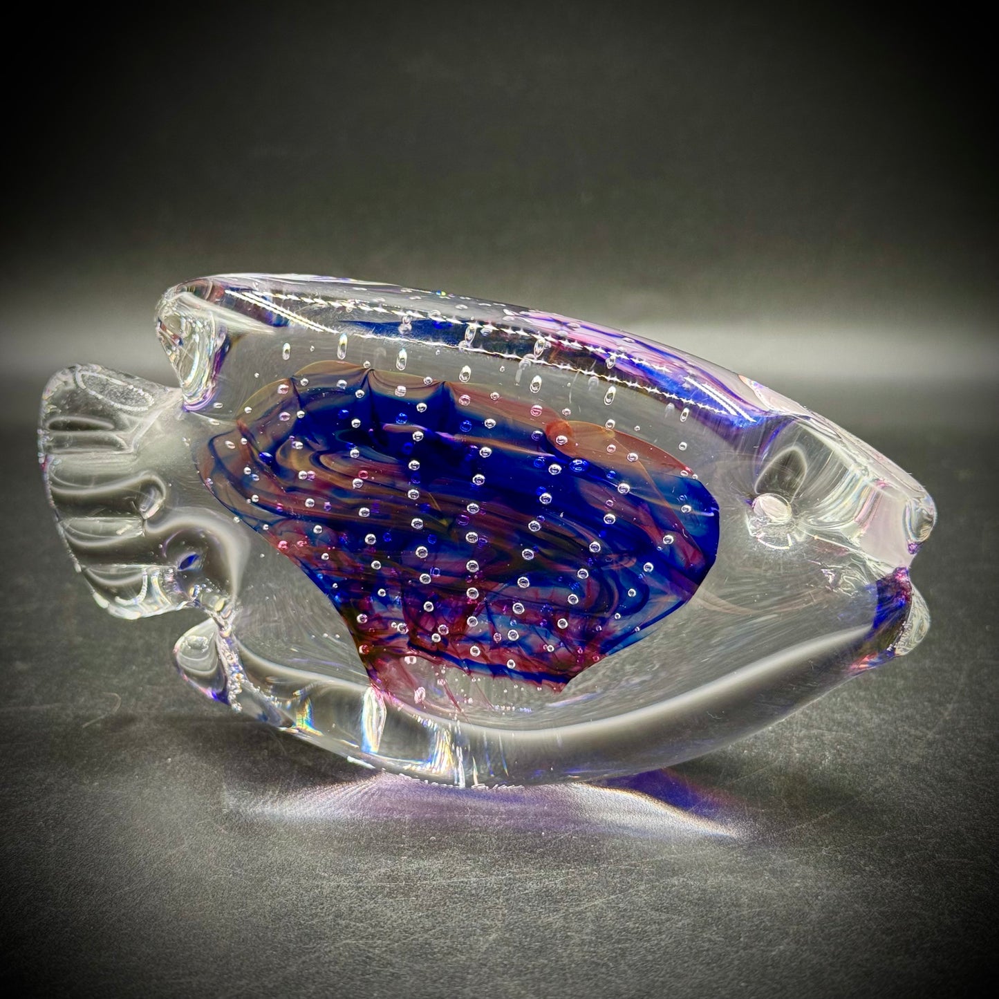Vintage Signed Hot Island Glass of Maui 1996 Art Glass Large Fish